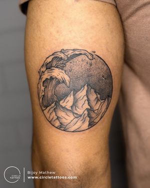 Wave Tattoo made by Bijoy Mathew at Circle Tattoo Indore