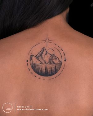 Mountain Travel Tattoo made by Nehal Chettri at Circle Tattoo delhi
