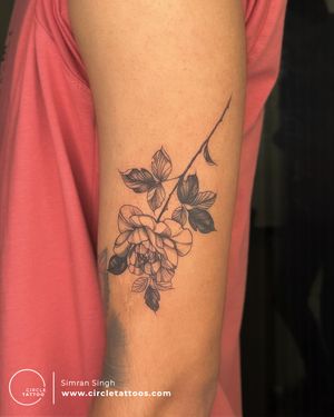Floral Tattoo made by Simran Singh at Circle Tattoo Delhi