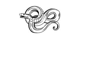 Woodcut sea serpent