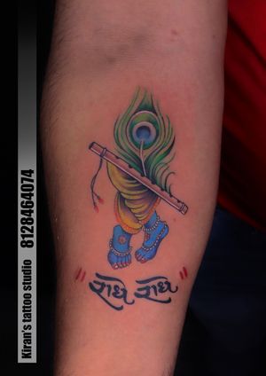 krishna tattoo | feather tattoo | fluet tattoo | tattoo on girl