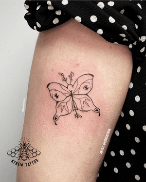 Blackwork Butterfly Tattoo by Kirstie at KTREW Tattoo - Birmingham UK #butterfly #tattoo #blackwork #fineline #birminghamuk