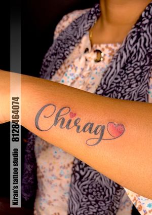 chirag name tattoo | name tattoo | name with heart | mehsana