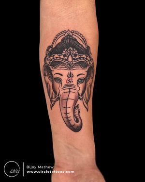 Ganesh Tattoo made by Bijoy Mathew at Circle Tattoo Indore