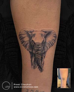 Cover Up Elephant Tattoo made by Preet Chauhan at Circle Tattoo Vizag