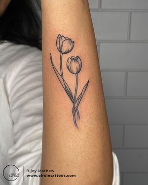 Flower Tattoo made by Bijoy Mathew at Circle Tattoo Indore