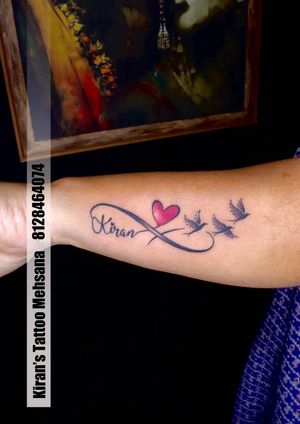 infinity tattoo | bird tattoo | kiran tattoo | name tattoo ideas