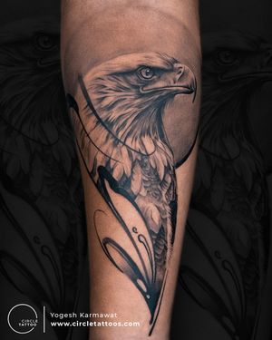 Custom Eagle Tattoo made by Yogesh Karmawat at Circle Tattoo India