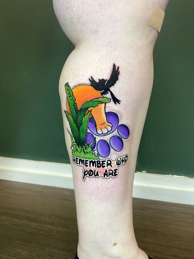 Embrace the spirit of Simba and Zazu with this Disney-themed tattoo by Liam Collins. Remember who you are with this illustrative design.