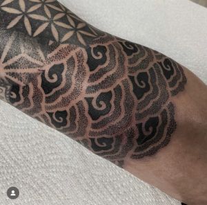 Discover a stunning patterned geometric design for your arm by talented artist Katy Sarsfield. Elevate your ink with precision and style.