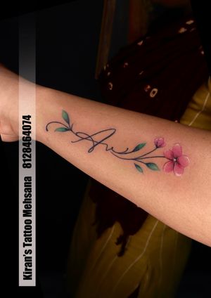 name tattoo for girl | girl tattoo | name tattoo | flower tattoo 