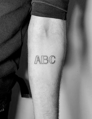 A B C . Fineline abc with a hidden number 13
