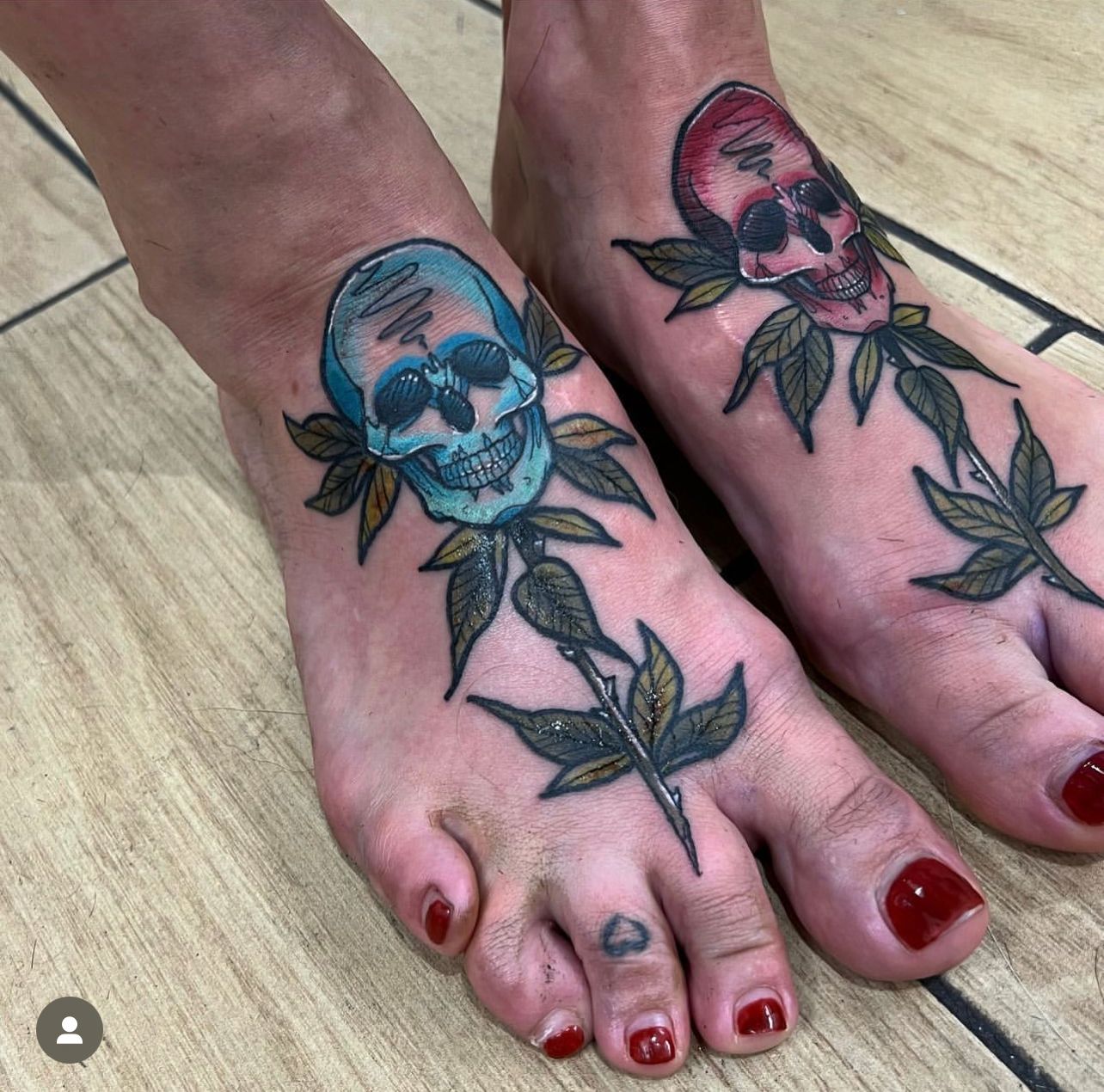 2pcs Bone Hand Red And Gray Rose Tattoo Halloween Fake Tattoo Women Men Arm  Legs | eBay