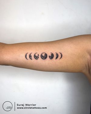 Moon Phase Tattoo made by Suraj Warrier at Circle Tattoo India