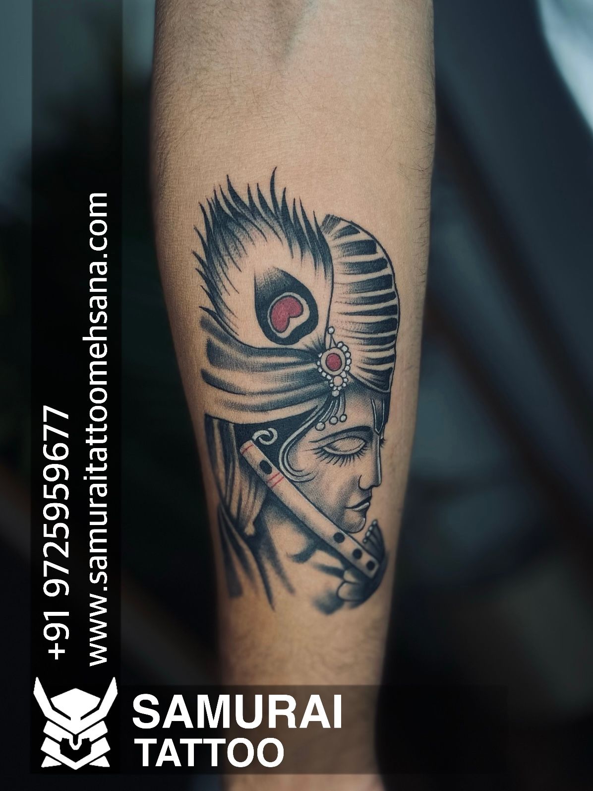 Lord Krishna's tattoos represent love, life, and death. Clients who want to  have Lord Krishna tattoo designs as are delighted since the e... | Instagram