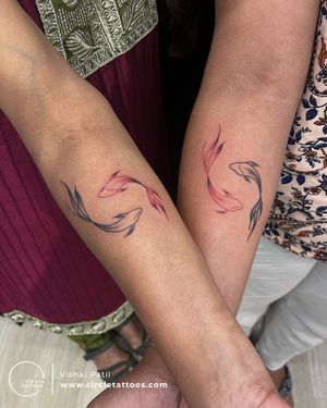 Matching Color Koi Fish Tattoo made by Vishal Patil at Circle Tattoo Dadar