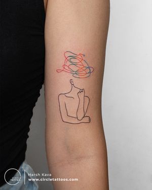 Color Lineart Tattoo made by Harsh Kava at Circle Tattoo India