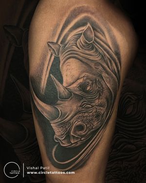 Rihno Tattoo made by Vishal Patil at Circle Tattoo Dadar