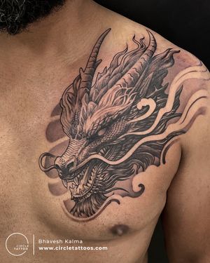 Custom Dragon Tattoo made by Bhavesh kalma at Circle Tattoo Pune