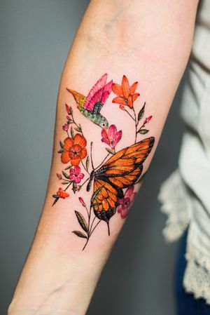 Embroidery butterfly tattoo