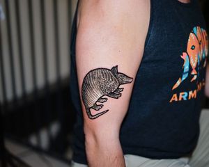 Embroidery armadillo tattoo
