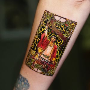 Magician Golden tarot art nouveau card tattoo