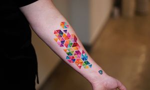 color embroidery pallette hexagon tattoo
