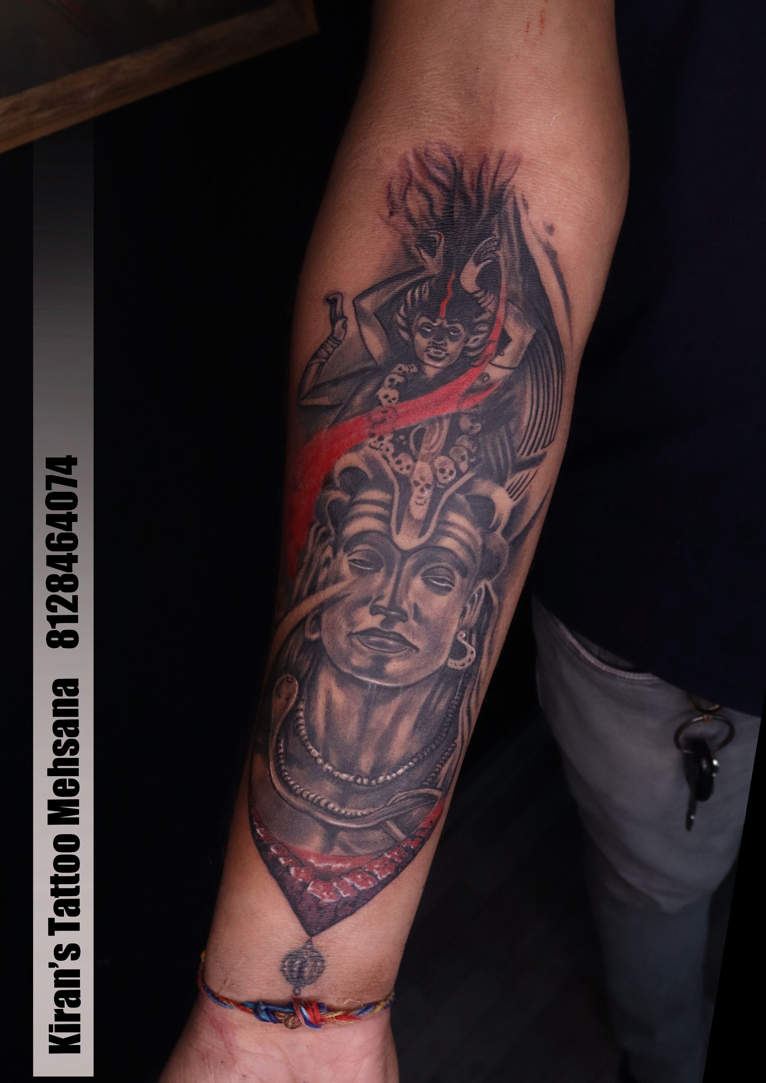 Shiva Ten Faces Black and White Tattoo - Ace Tattooz