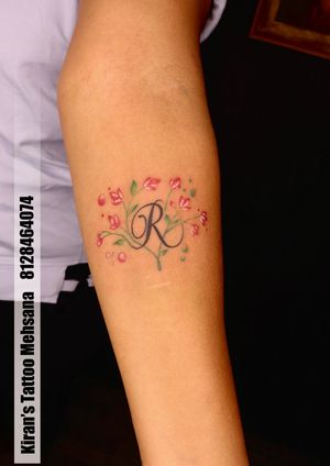 R Name Tattoo | Name Tattoo | Flower Tattoo