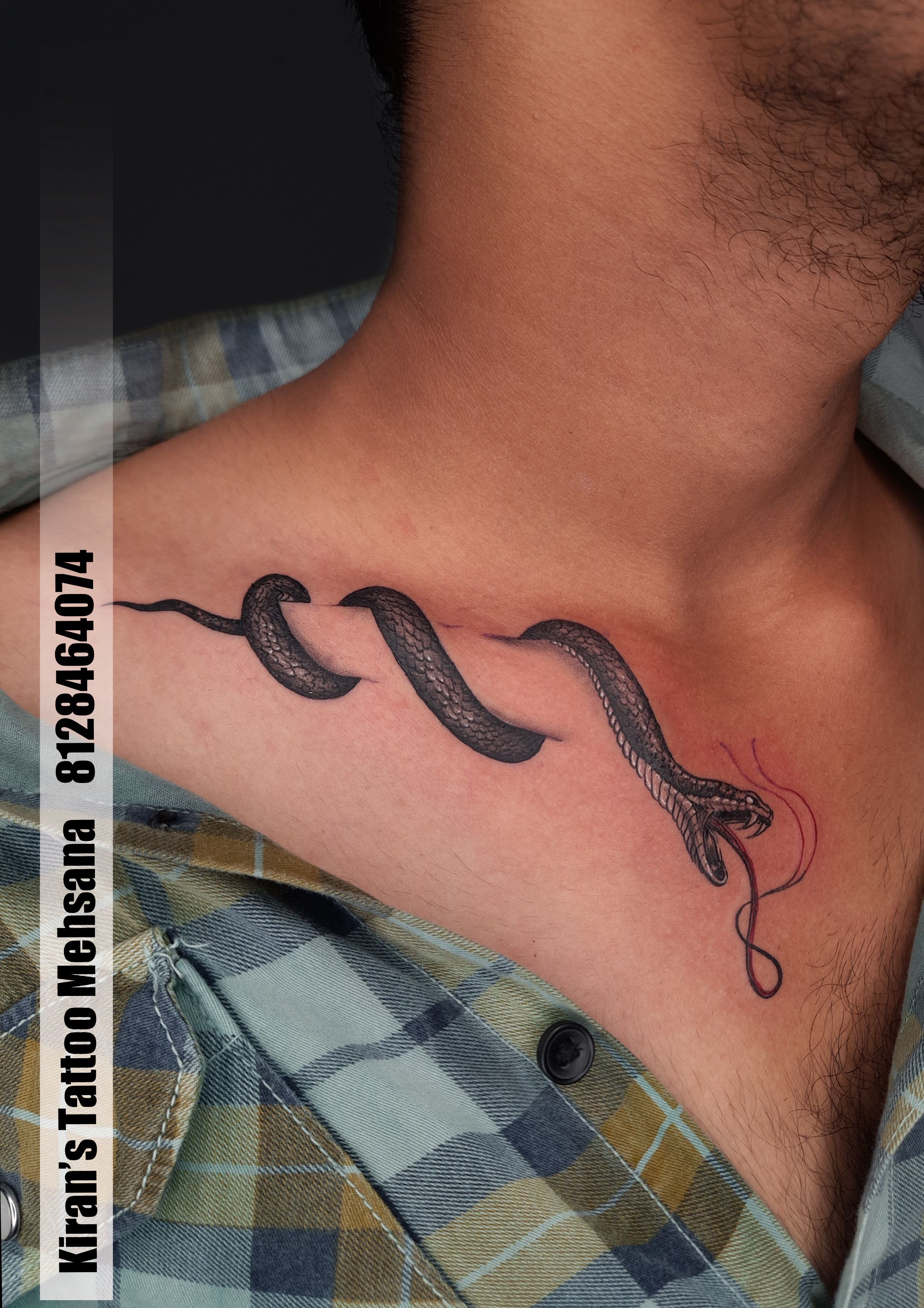 tattoo, snake and chest - image #7083303 on Favim.com
