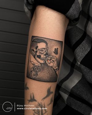 Dark Asthetic Tattoo made by Bijoy Mathew at Circle Tattoo Indore