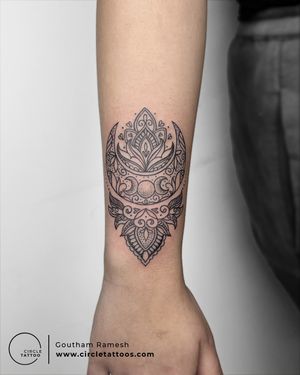 Custom Mandala Tattoo made by Goutham Ramesh at Circle Tattoo Bangalore
