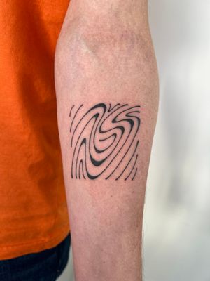 Unique and freehand design created by renowned artist Danyul, featuring abstract wavy motifs. Hand-poked with expert precision.