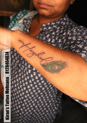 Feather Tattoo | Peacock Feather Tattoo | Name Tattoo | Girl Tattoo