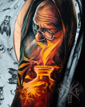 ❌ The Alchemist ❌#tattoo #tatuaż #tatuaze #otaku #alchemik #magik #mistyczny #portrait #portret #ramie #duzyformat #pattern #abstract #kolortattoo #tatuazkolorowy #workinprogress #warszawa #polska #polandtattoos