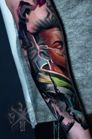 ❌ Ekko from league of legends ❌ #tatuaz #warszawa #tattoo #league #legends #arcana #lol #kolor #color #przedramie #cartoon #streetart #abstract #surrealism #pattern #geometria