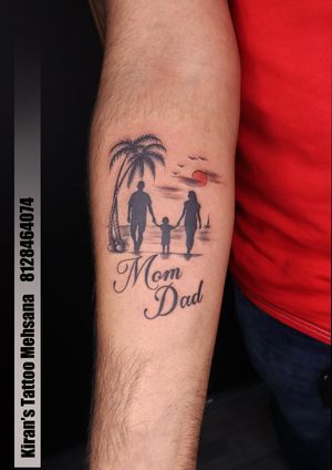 Mom Dad Tattoo | Mapa Tattoo | Mom Dad With Beach Tattoo