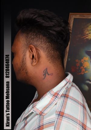Neck Tattoo | A Tattoo | Kiran Tattoo | Mehsana Tattoo Shop