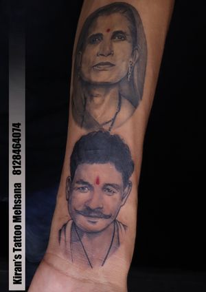 Portrait Tattoo | Face Tattoo | Portrait | Mom Dad Tattoo | Kiran Tattoo Mehsana | Tattoo In Mehsana