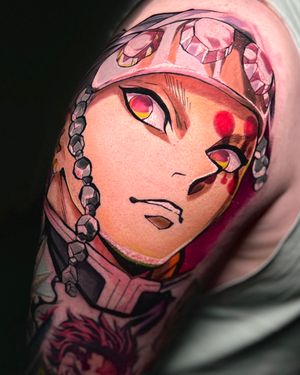 ❌ Tengen Uzui from Kimetsu no yaiba Anime ❌ #tattoo #tatuaż #tatuaze #anime #manga #otaku #tengen #uzui #kimetsunoyaiba #demonslayer #pattern #abstract #kolortattoo #tatuazkolorowy #ramie #warszawa #polska #polandtattoos