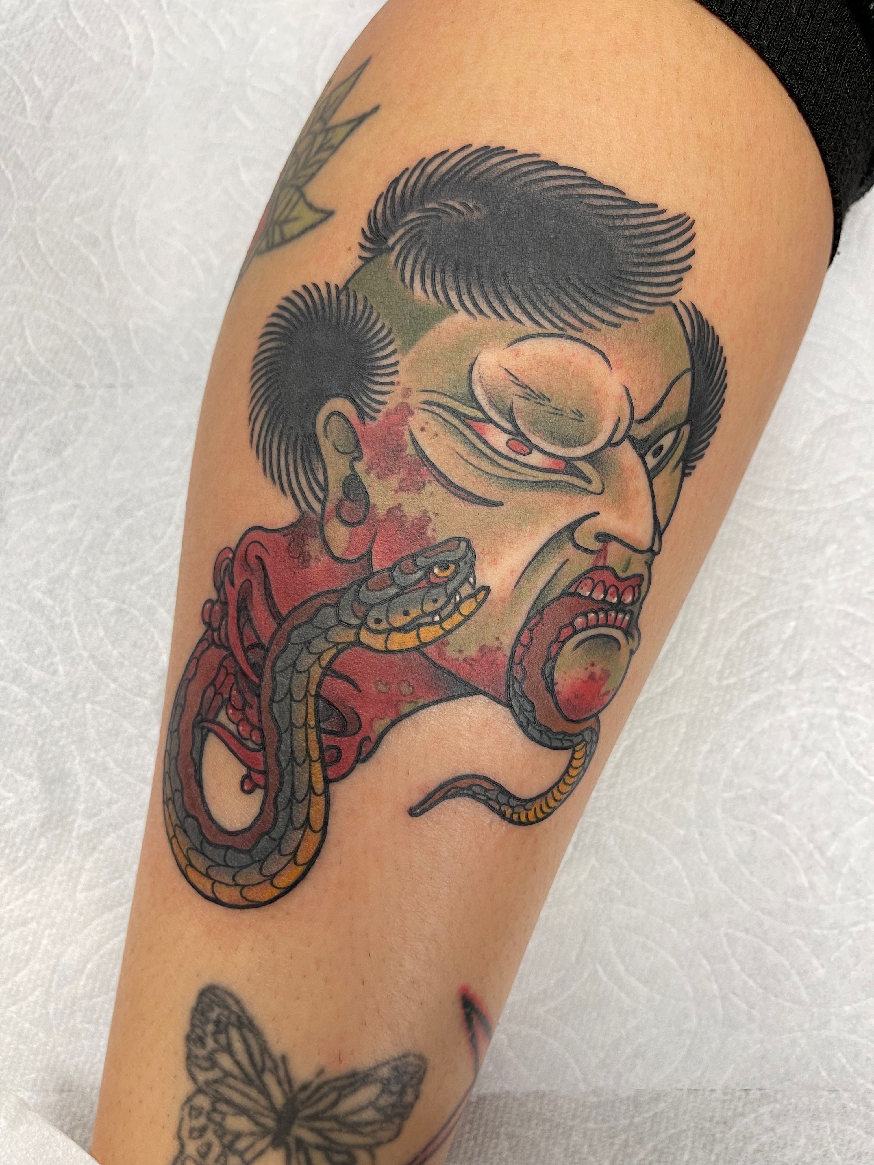 Segmented snake tattooed by Kendal at Damask Tattoo in Seattle, WA snake  tattoo, | Tattoos, Damask tattoo, Life tattoos