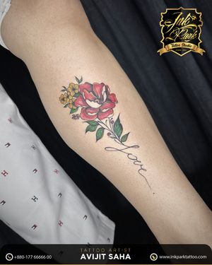 Floral  Tattoo by InkPark Tattoo Studio - The Best Tattoo Artist (Avijit Saha) In Dhaka, Bangladesh.  