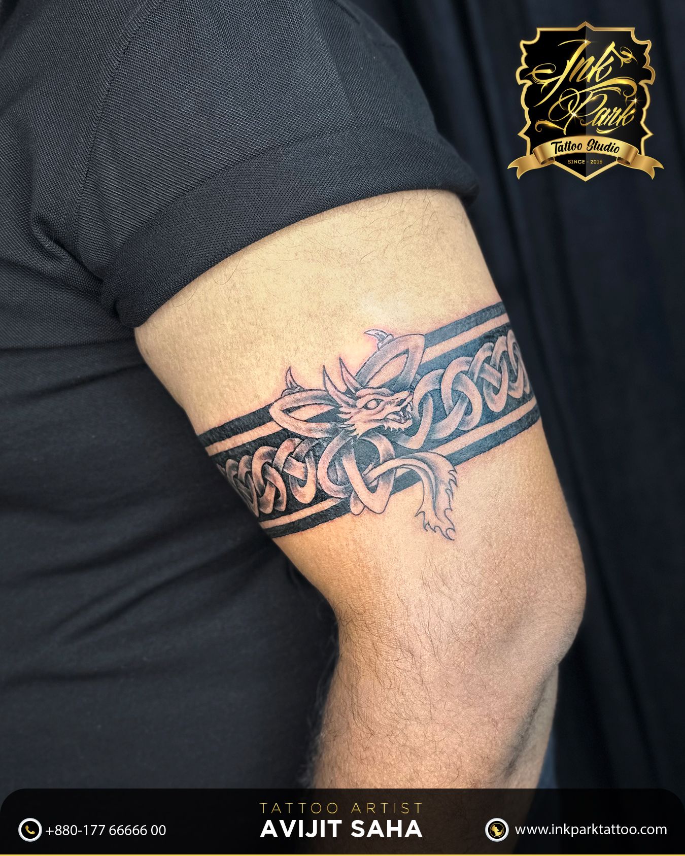 Stag & Hound Celtic Band Tattoo Design — LuckyFish, Inc. and Tattoo Santa  Barbara