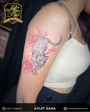 Panthera pardus Tattoo by InkPark Tattoo Studio - The Best Tattoo Artist (Avijit Saha) In Dhaka, Bangladesh. 