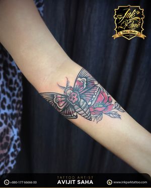 Moth Tattoo by InkPark Tattoo Studio - The Best Tattoo Artist (Avijit Saha) In Dhaka, Bangladesh.