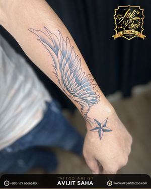 Wing Tattoo by InkPark Tattoo Studio - The Best Tattoo Artist (Avijit Saha) In Dhaka, Bangladesh.   