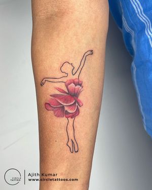 Color Tattoo for Dance Lover made by Ajith Kumar at Circle Tattoo Bangalore