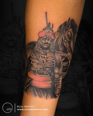 Maharana Pratap Tattoo made by Bijoy Mathew at Circle Tattoo Indore