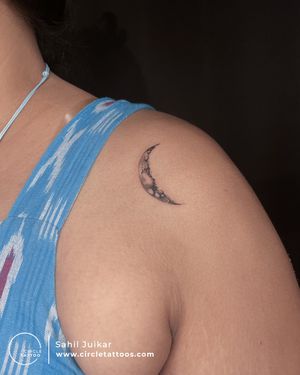 Moon Tattoo made by Sahil Juikar at Circle Tattoo Dadar