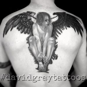 Broken Angel in Chains Tattoo